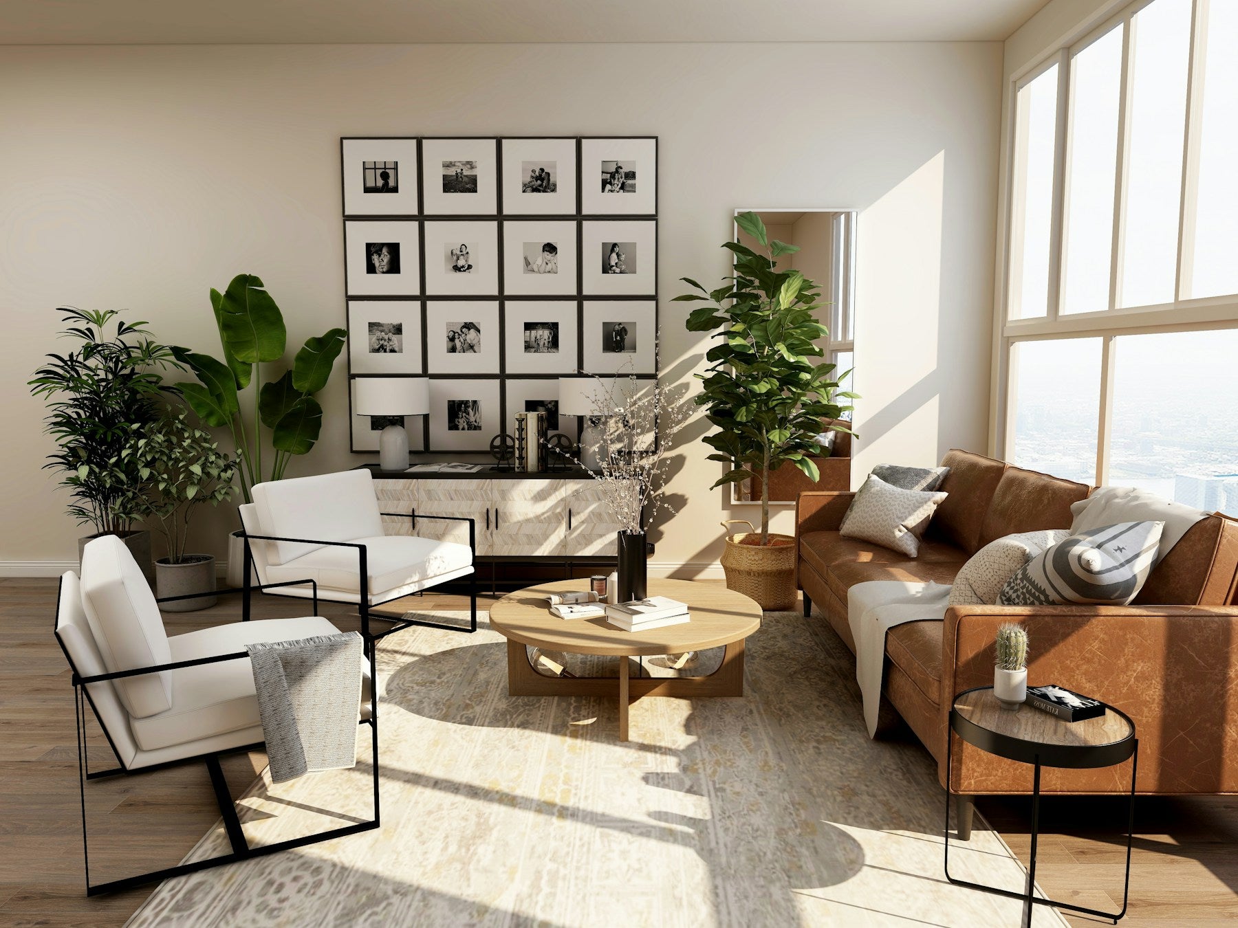 Arredi contemporanei in un ambiente luminoso